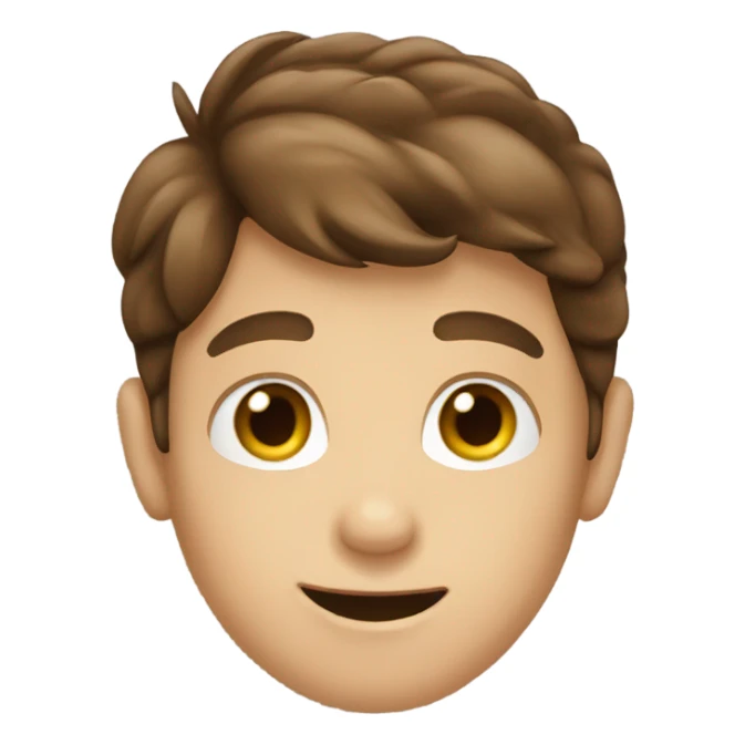 brown haired boy portrait waving hi sticker