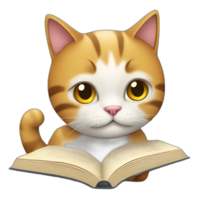 cat chilling woth a book sticker