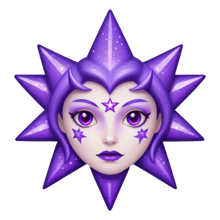 star demon purple glitter sticker