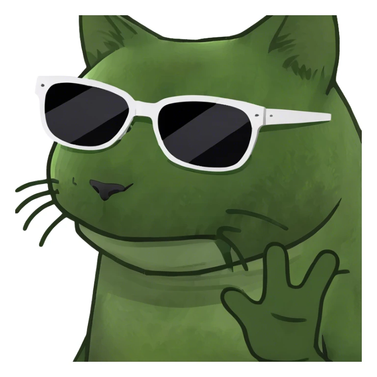 Cat with sunglassesjbbvvbbvvfssssßyytreeerrü çok üç sticker