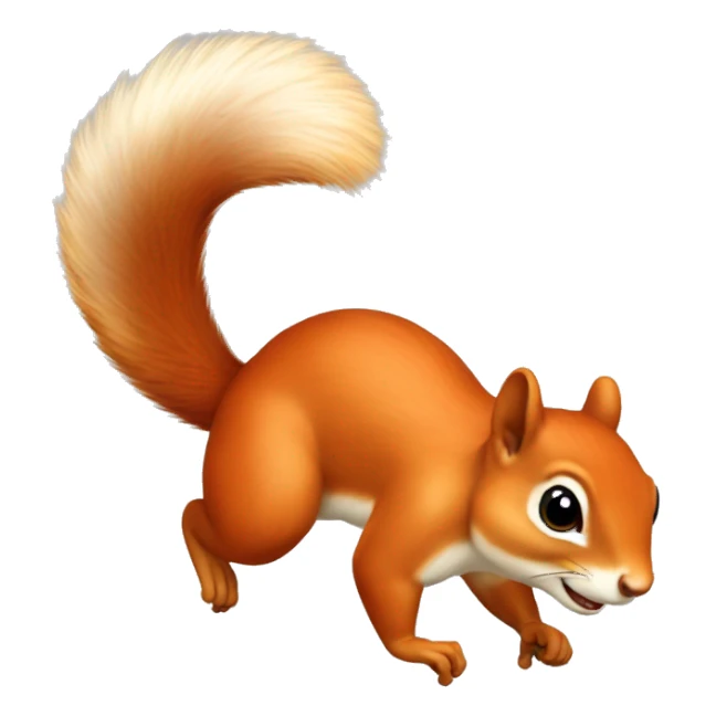 jumping female squirrel orange burnt with big tail
 sticker