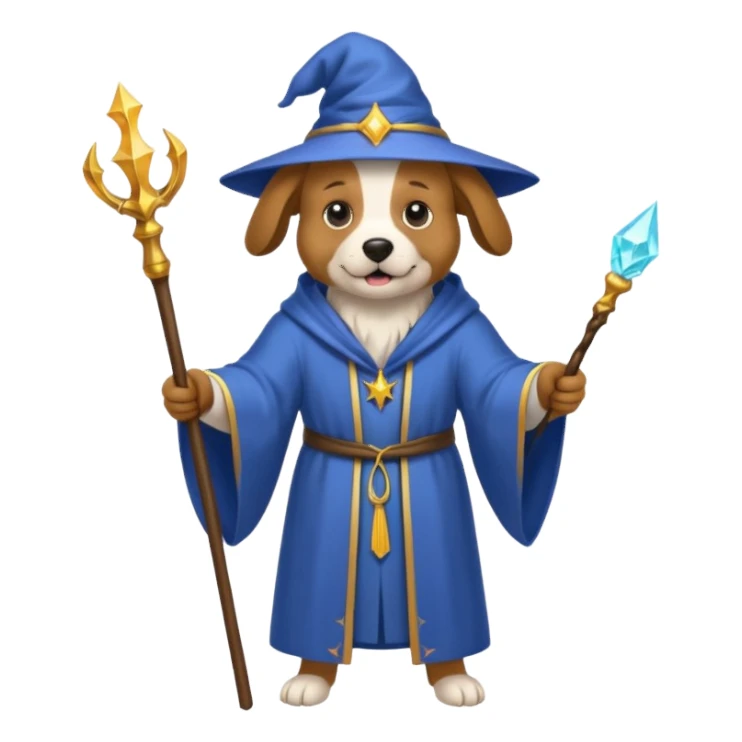 Dog wizard sticker