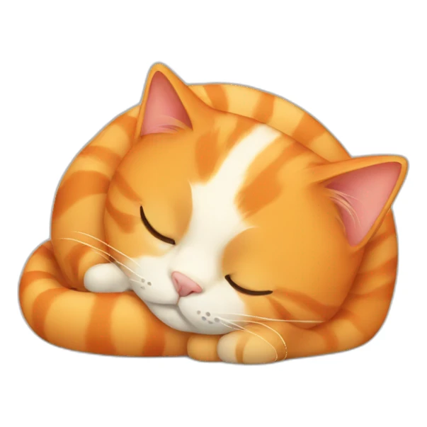 sleep orange cat sticker