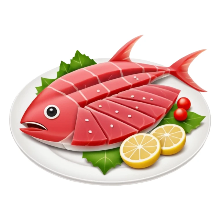 Make tuna sashimi iPhone emoji style sticker