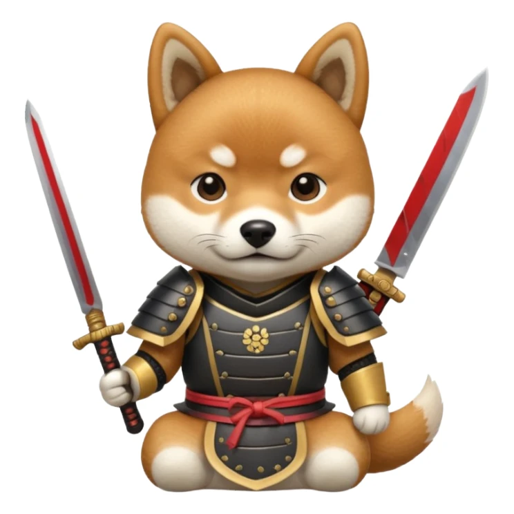 dog japan ancient samurai with small knife sticker