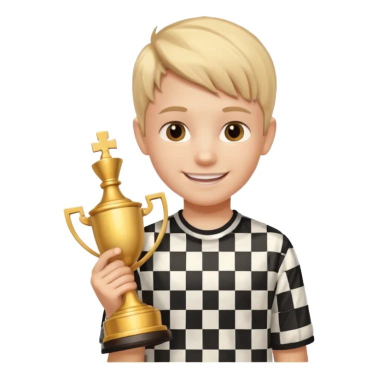 Kid with trophy, Chess club. sticker