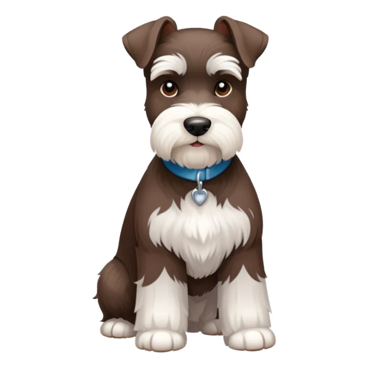Fluffy Chocolate and white schnauzer standing sticker