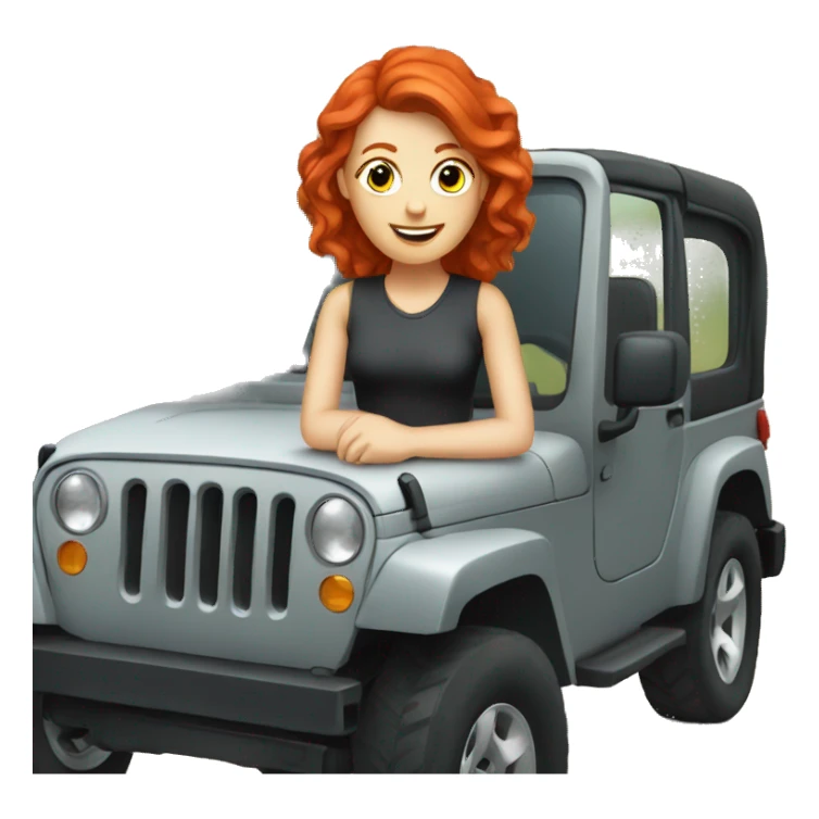 REDHEAD WITH  A JEEP sticker
