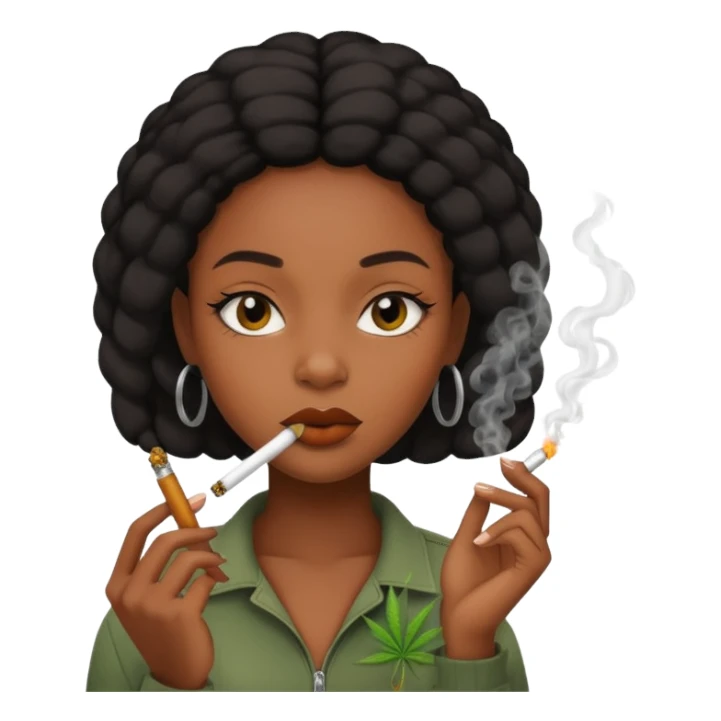 Black girl smoking weed sticker
