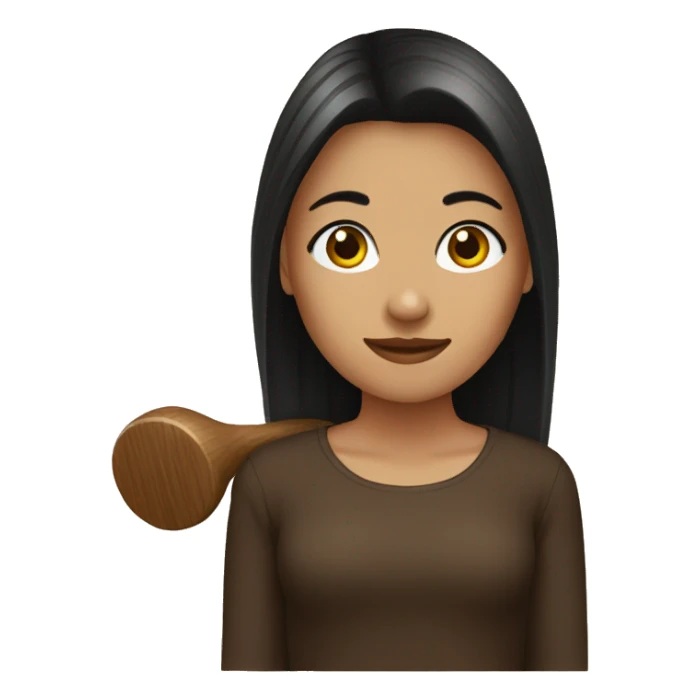 girl dark brown mallet sticker