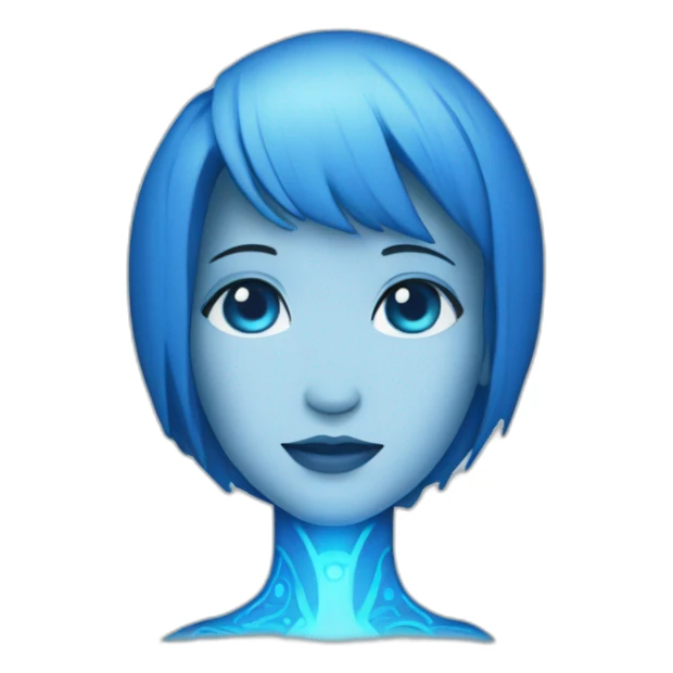 Blue Cortana digital lines sticker