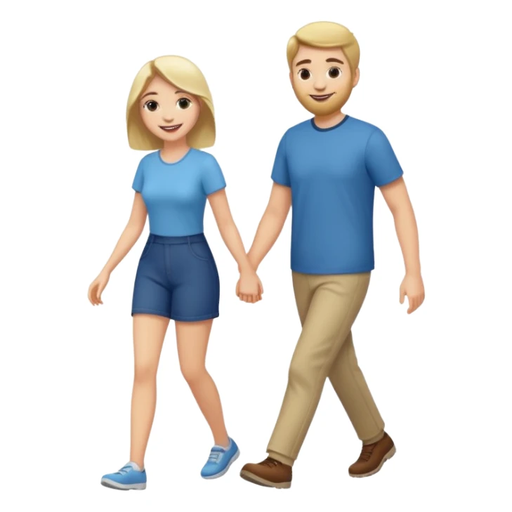 ligth couple walking full body sticker