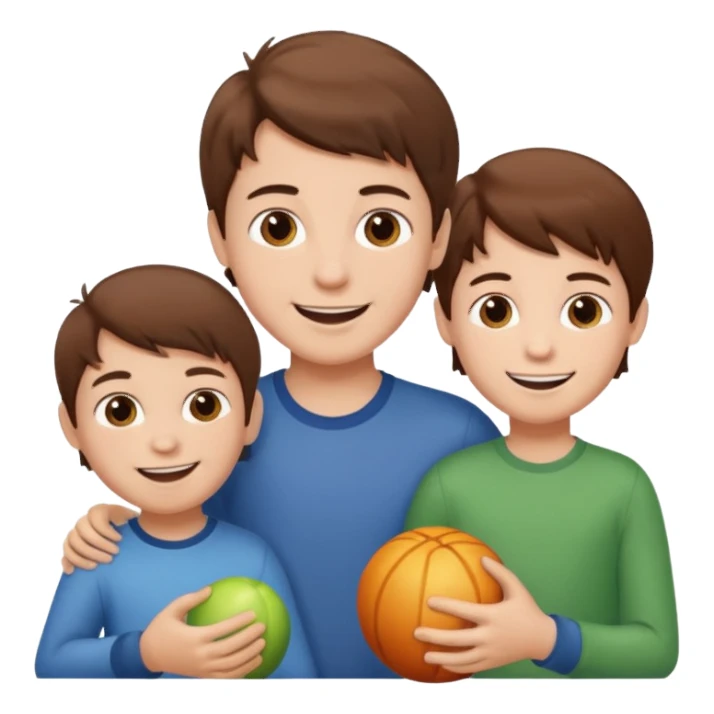 Boy with 2 kids sticker