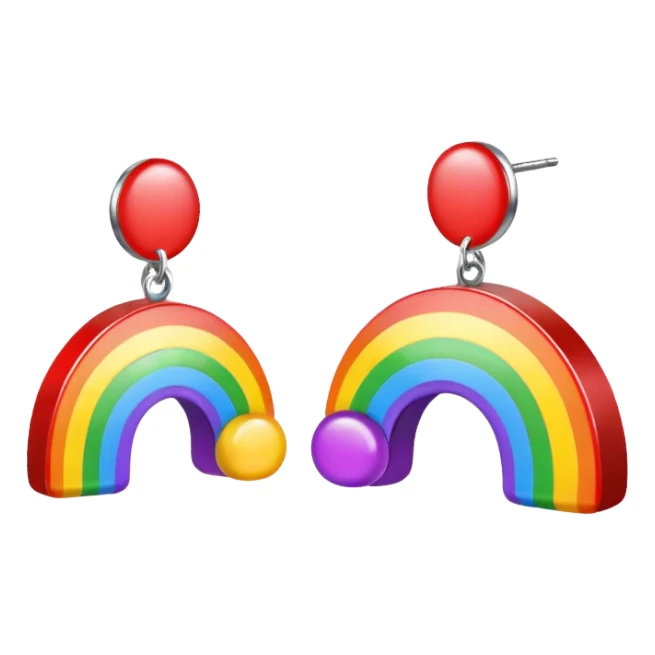 rainbow earring sticker