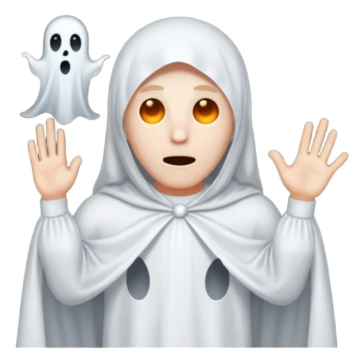 Man dressed as a ghost with a pointy head  sticker