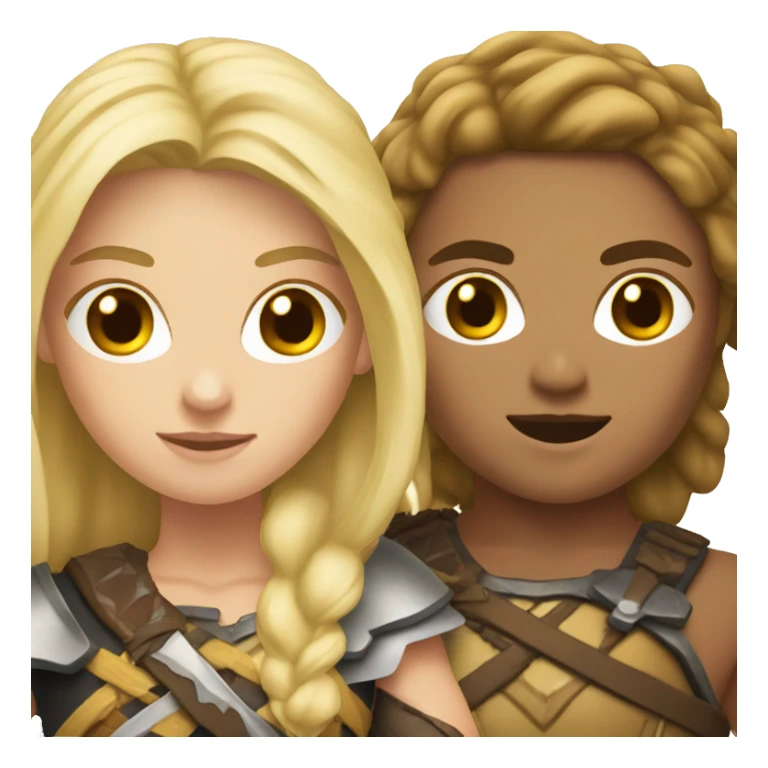 blonde and brown-haired warriors sticker