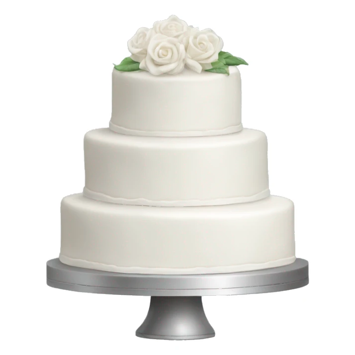 Realistic white wedding cake sticker