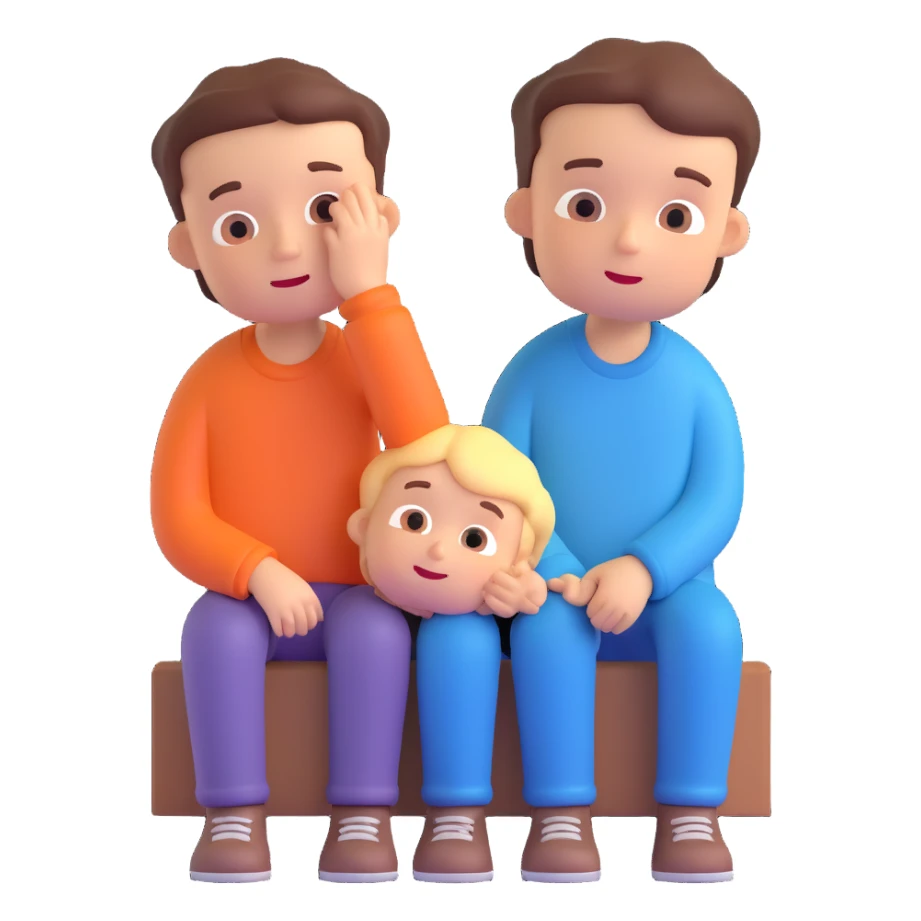 sad boy and happy sticker