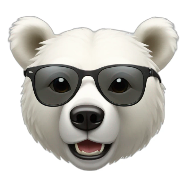 white bear in sunglasse sticker