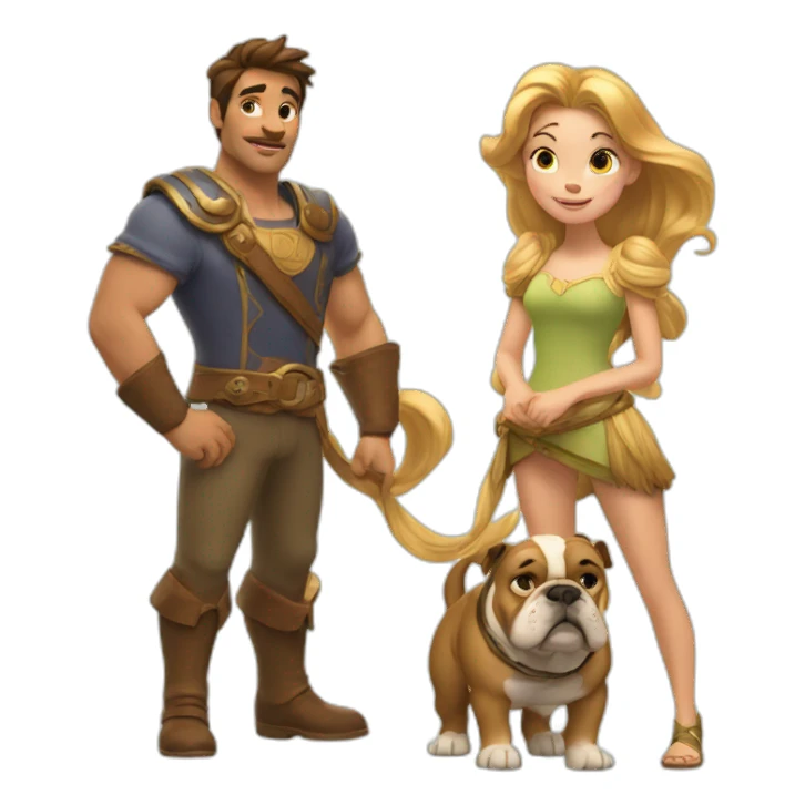 Raiponce With a bulldog  sticker