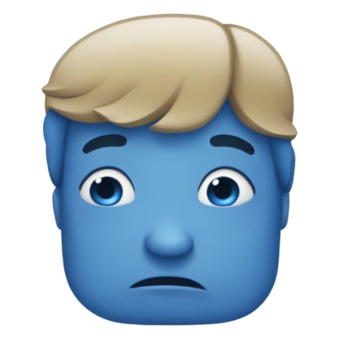 Blue face blushing  sticker