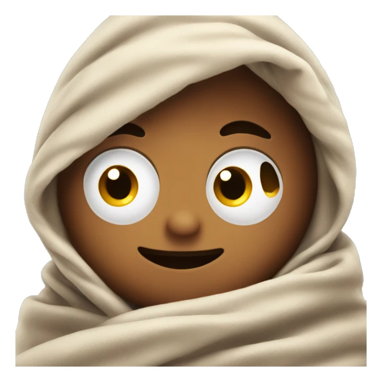 Cute, cosy emoji face with blanket  sticker