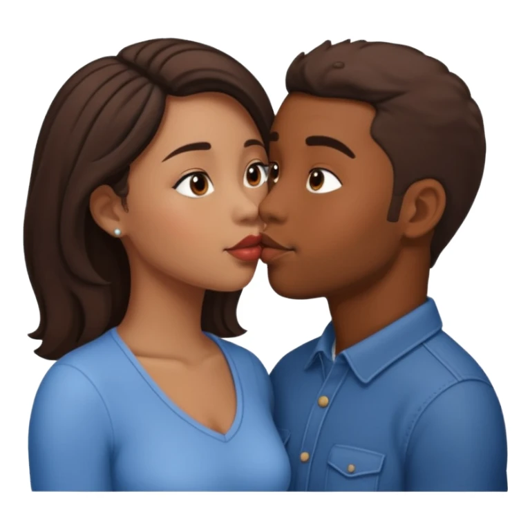 Interracial couple kissing  sticker