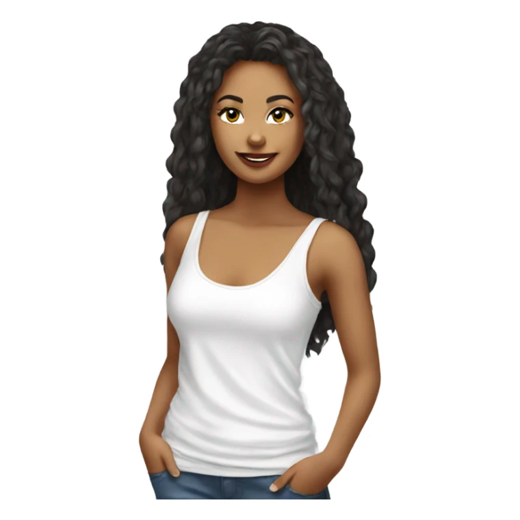 white cami tank top sticker