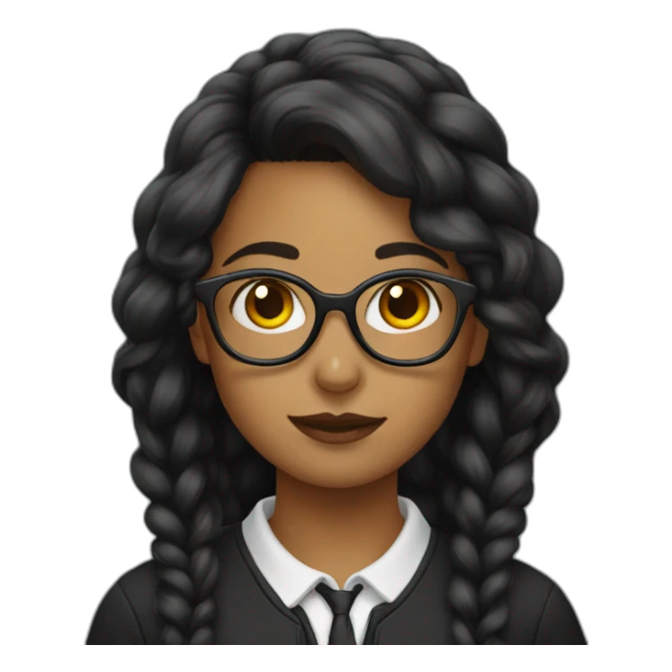 Nerd girl wearing black sticker