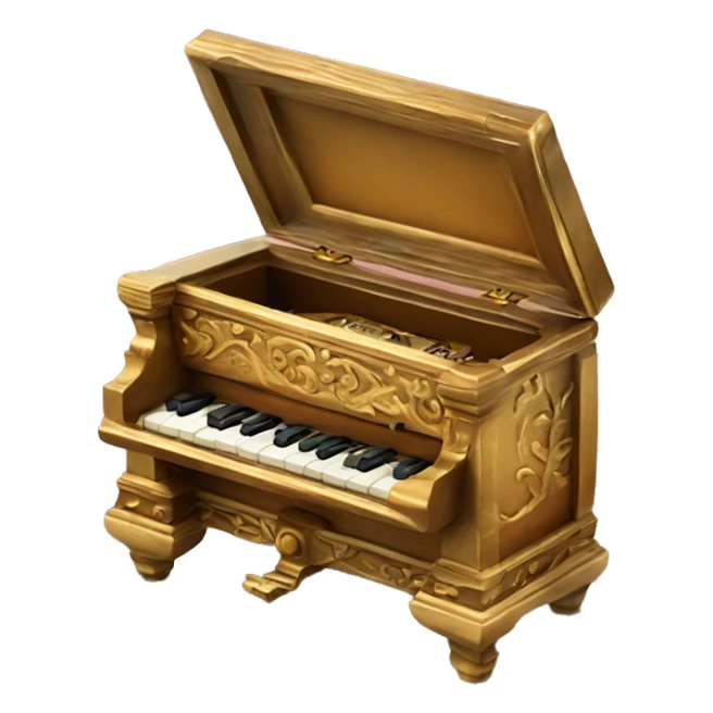 music box with figurine sticker