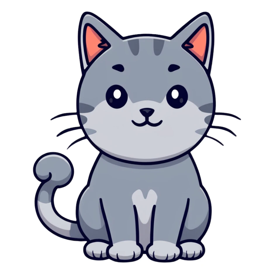 Grey cat sticker