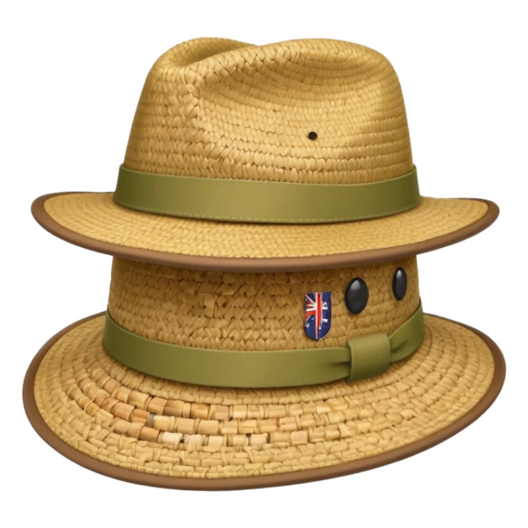 Austrailian bush hat with cork hanging down sticker