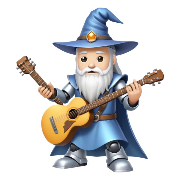  + Robot playing guitar + Wizard casting spells sticker