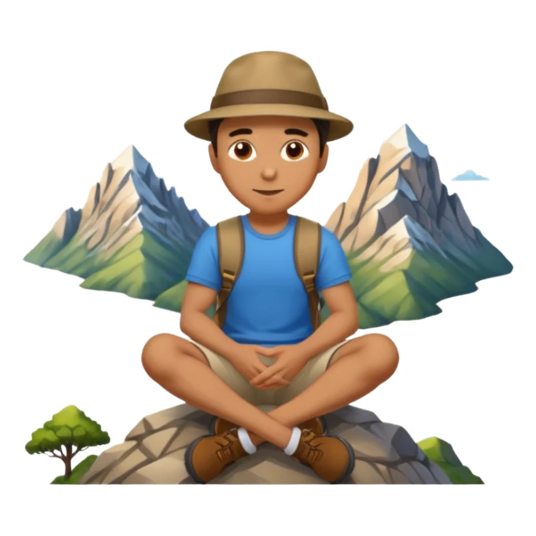 A man sitting on a mountain sticker