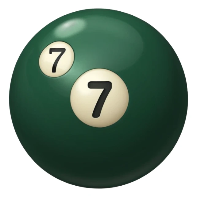 Pool table back ball with the number 7  sticker