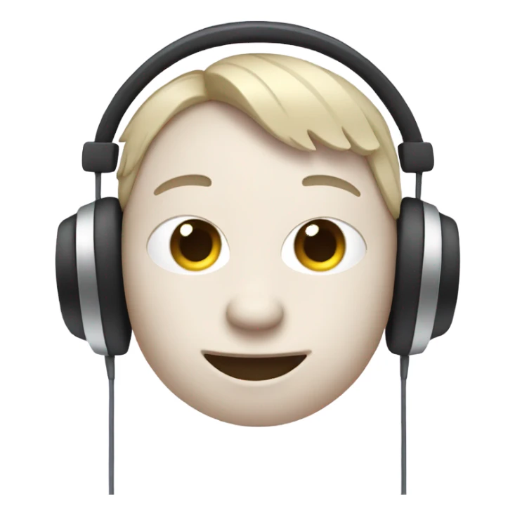 Anemone with headphones sticker