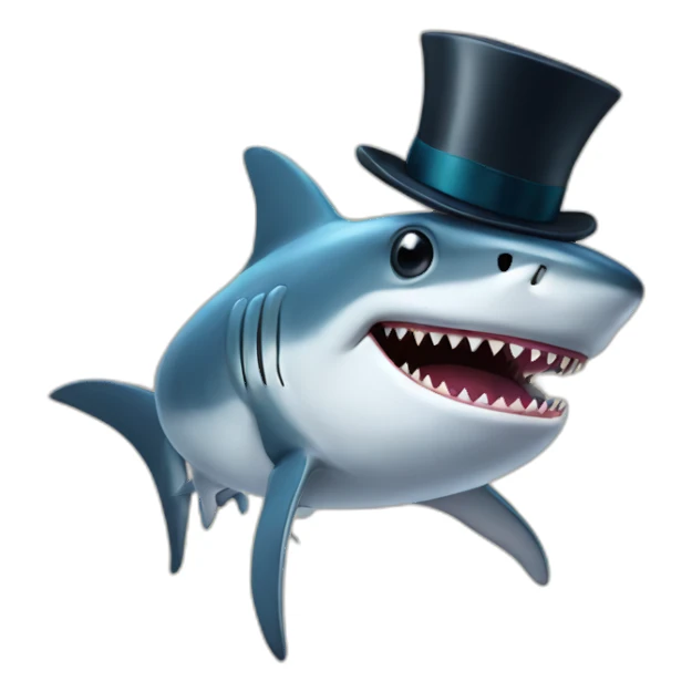Shark with a top hat sticker