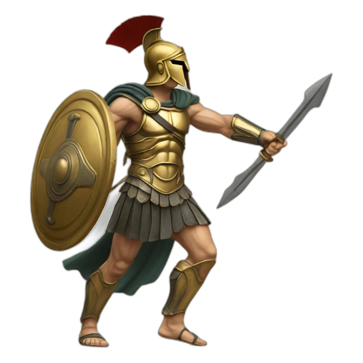 Hyperrealist spartan figth with athenian sticker
