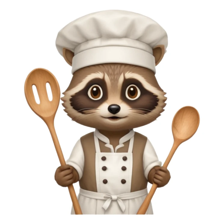 chef brown raccoon sticker