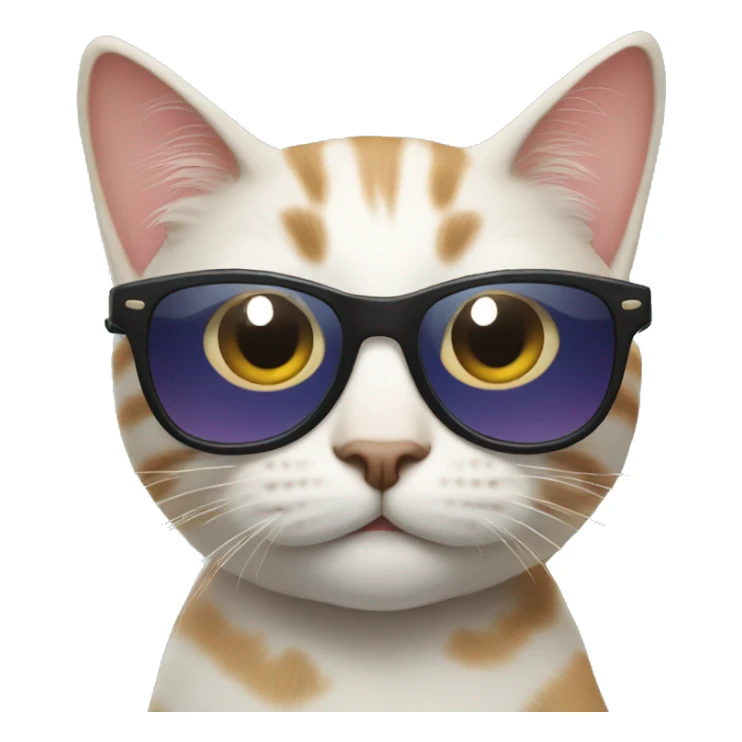 cat waving with sunglasses sticker