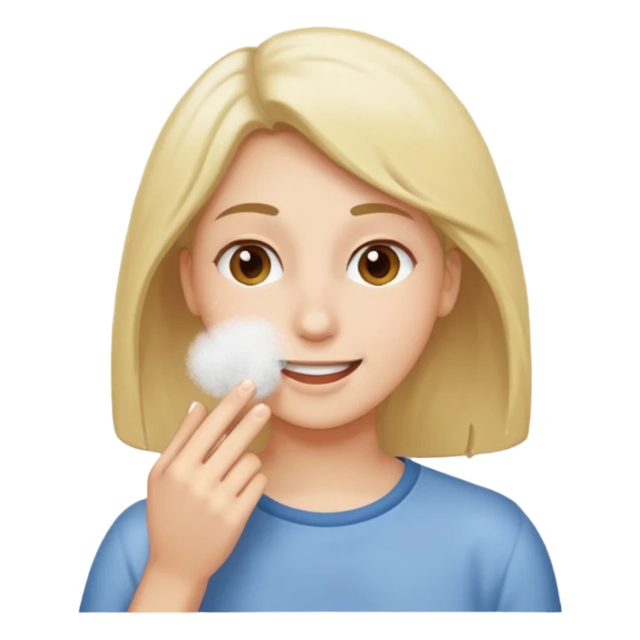 Happy emoji sniffing white dust sticker