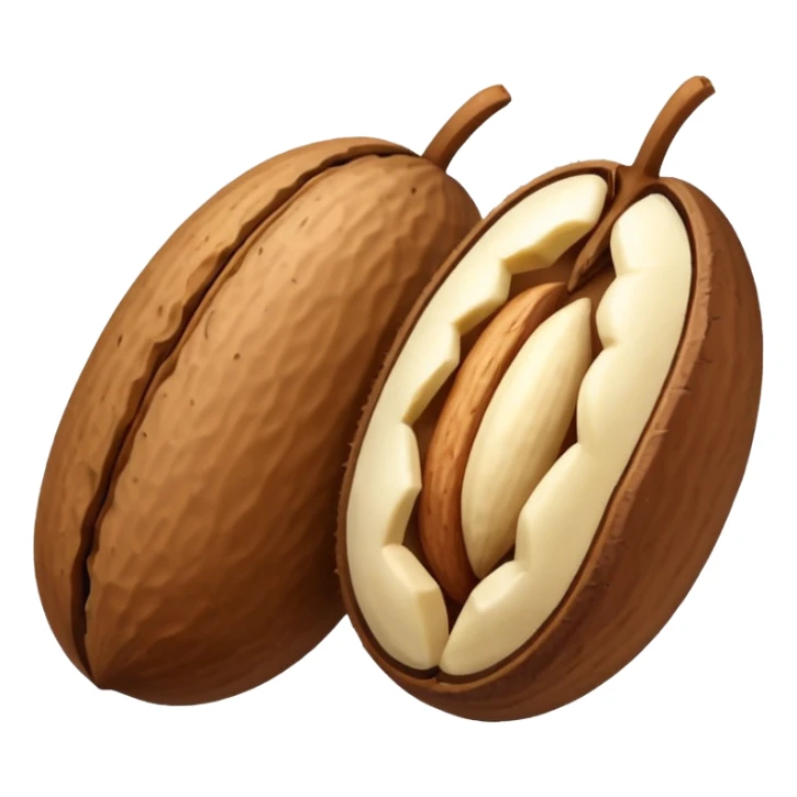 two brazil nut seeds without peel sticker