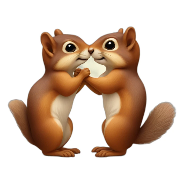 Two squirrels kiss sticker