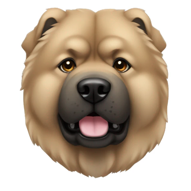 Beige grey chow-chow black muzzle sticker