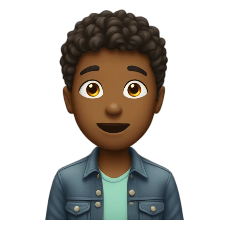 A boy with kisses sticker