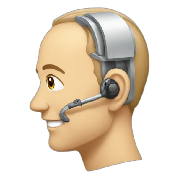 man Edith cochlear implant sticker