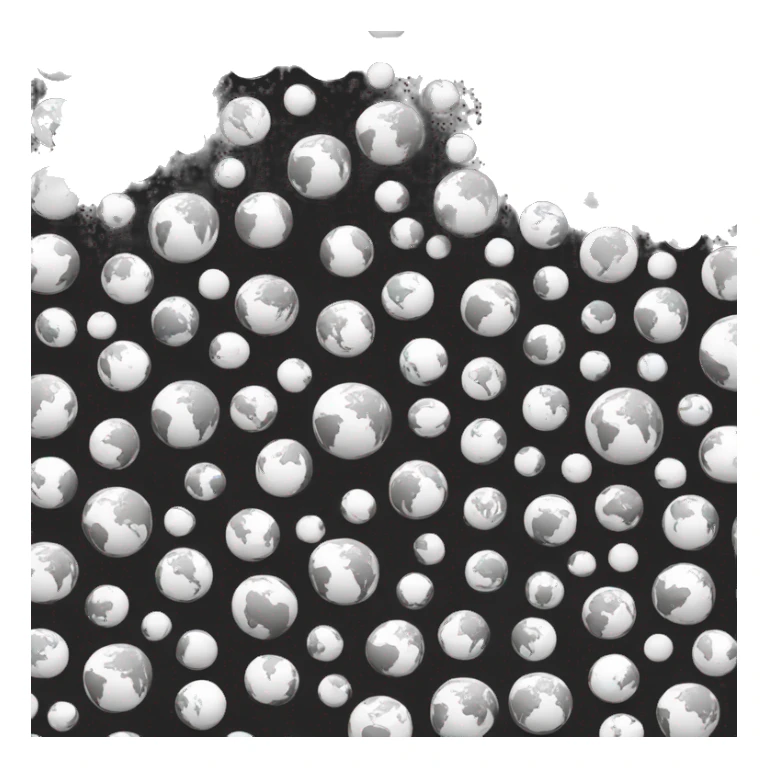 black and white globe world sticker