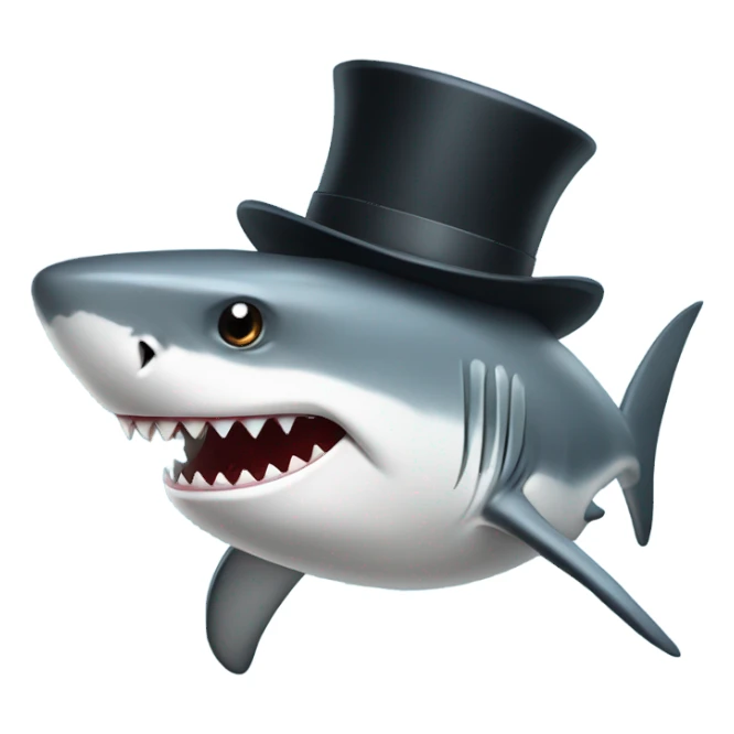 Shark with a top hat sticker