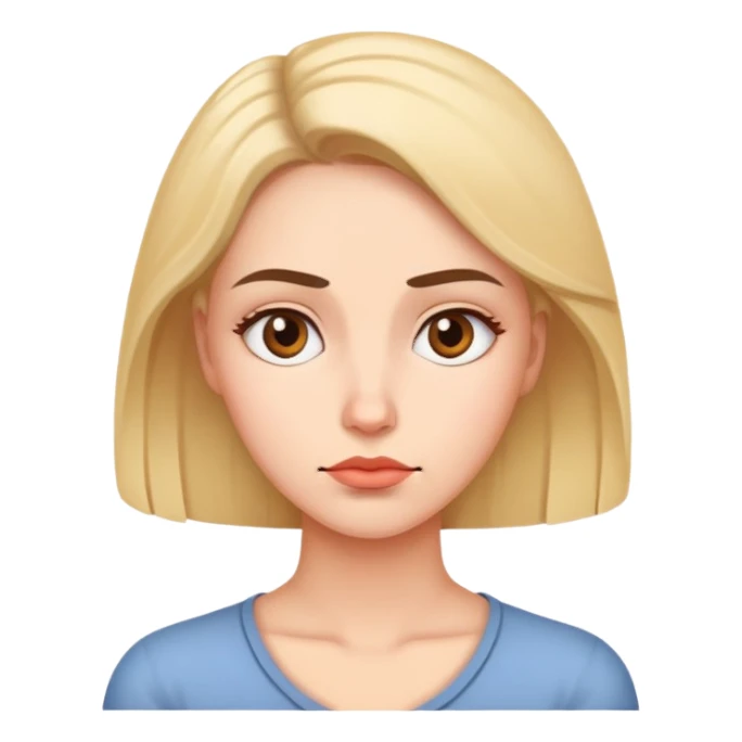 woman with thoughtful, thinking expression sticker