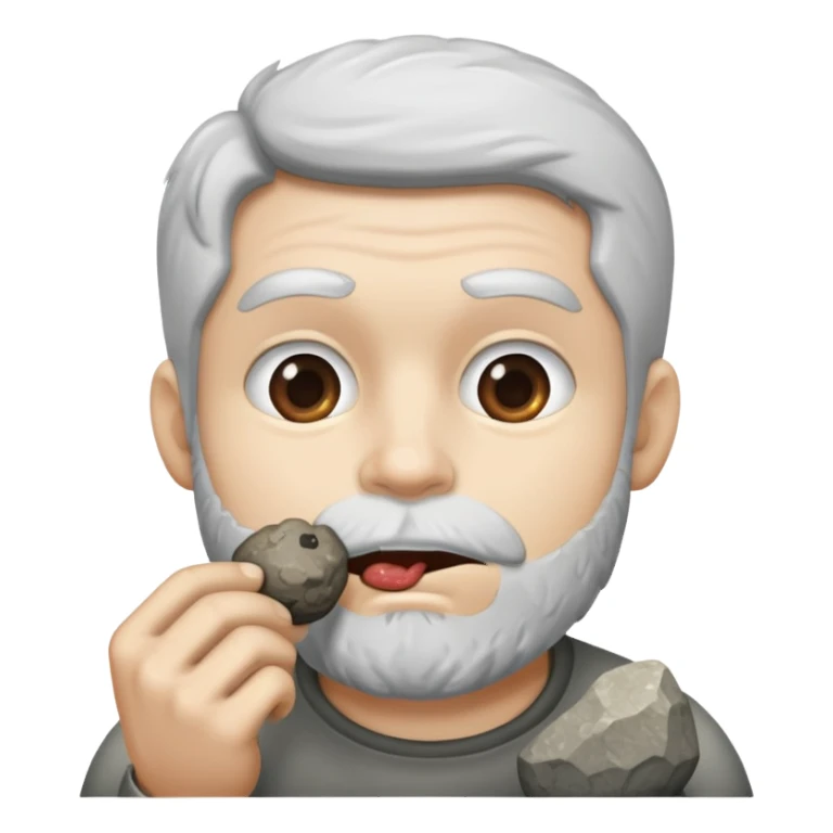 man eating a rock sticker